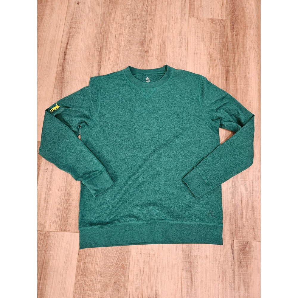 Rhoback Performance Crewneck Sweatshirt Men's Medium Green Heather Golf Pullover